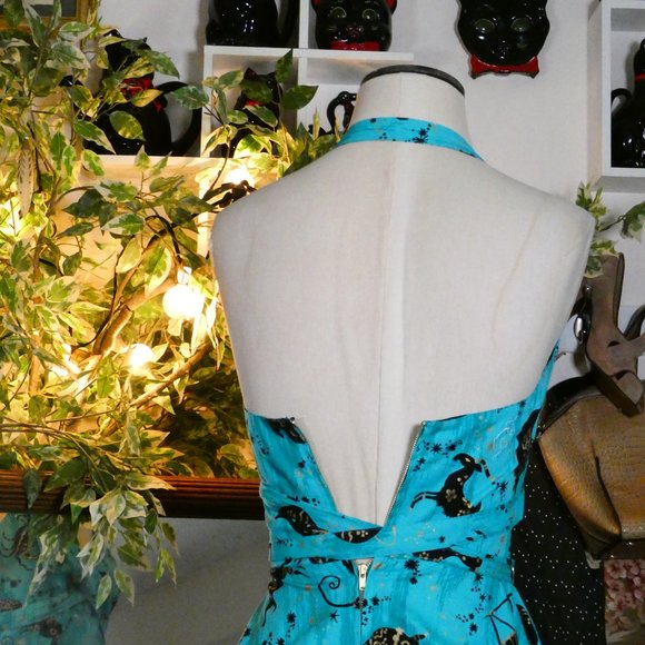 Trashy Diva 1950s Style MARILYN PARADE SWING DRESS - ASTROLOGY PRINT Sz 2 - Picture 11 of 12